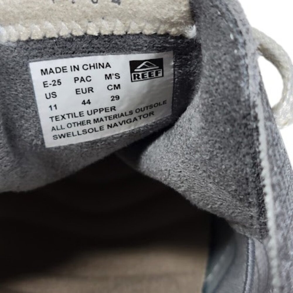 REEF Swellsole Navigator Men's Sneakers Grey Vintage Comfort Shoes Size 11 NWOB - Picture 7 of 10